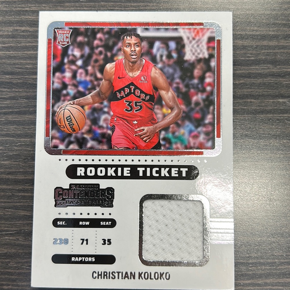 22-23 Panini Contenders Rookie Ticket Swatches Christian Koloko